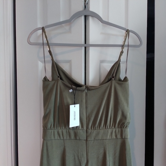 Jason Wu Emmett Cowl Neck Jumpsuit with Jewel Straps Olive M - Picture 8 of 12